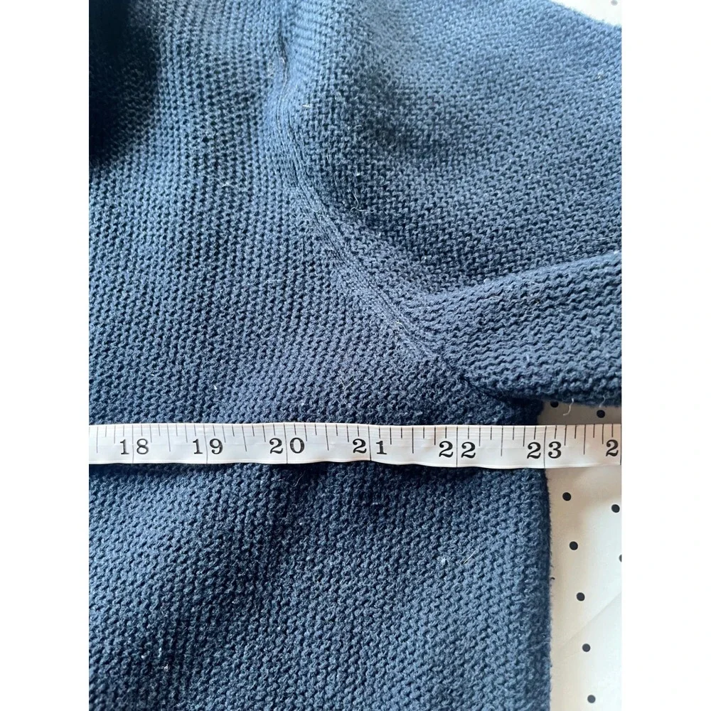 Banana Republic Mens XL Navy Blue 100% Cotton Knit Hoodie Sweater Pullover XL